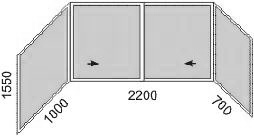 Схема остекления балкона серии П-3.2