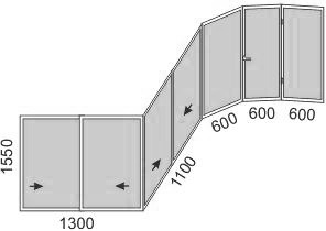 Схема остекления балкона серии П-3М