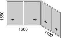 Схема остекления балкона серии П-3М2
